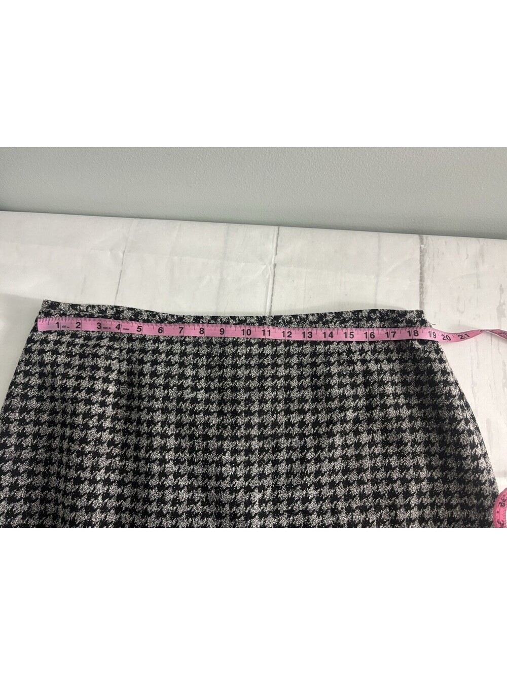 Preston & York Houndstooth 2-Piece Skirt Suit Sz 16 Open Front Blazer - Picture 5 of 9